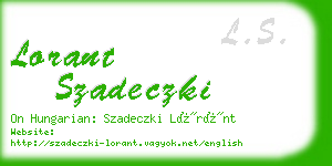 lorant szadeczki business card